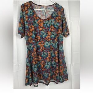 Lularoe Womens Multicolor Short Sleeves Tunic Top Size XL